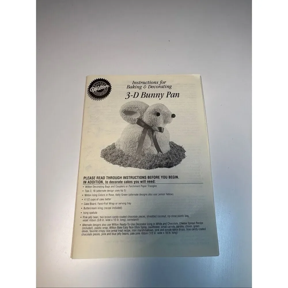 Wilton 3-D Bunny Cake Pan vintage